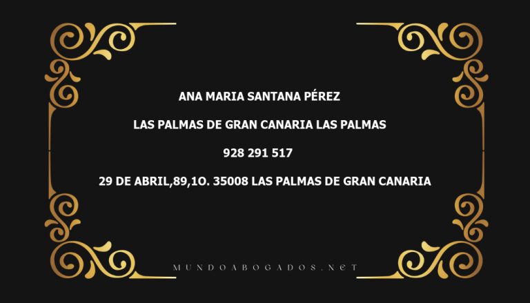 abogado Ana Maria Santana Pérez en la localidad de Las Palmas de Gran Canaria