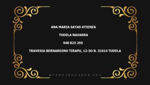 abogado Ana Maria Sayas Atienza en la localidad de Tudela