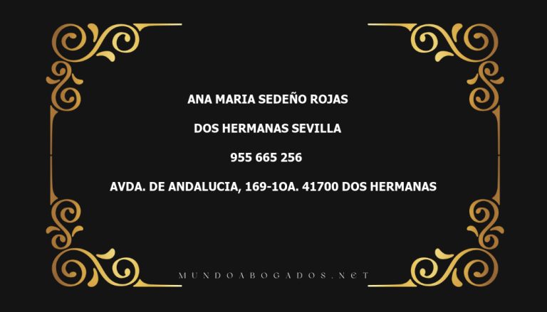 abogado Ana Maria Sedeño Rojas en la localidad de Dos Hermanas