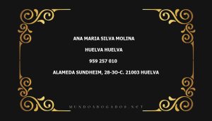 abogado Ana Maria Silva Molina en la localidad de Huelva