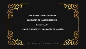 abogado Ana Maria Tormo Garrido en la localidad de Las Rozas de Madrid