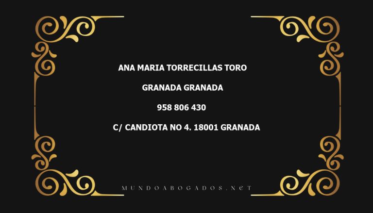 abogado Ana Maria Torrecillas Toro en la localidad de Granada