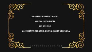 abogado Ana Maria Valero Nadal en la localidad de Valencia