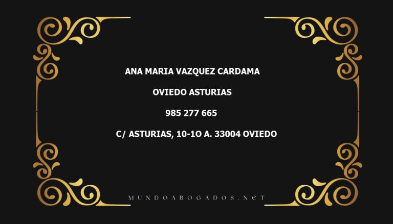 abogado Ana Maria Vazquez Cardama en la localidad de Oviedo