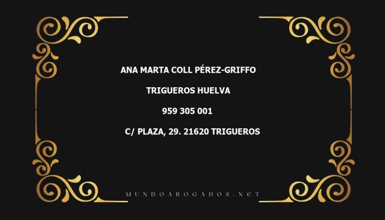 abogado Ana Marta Coll Pérez-Griffo en la localidad de Trigueros