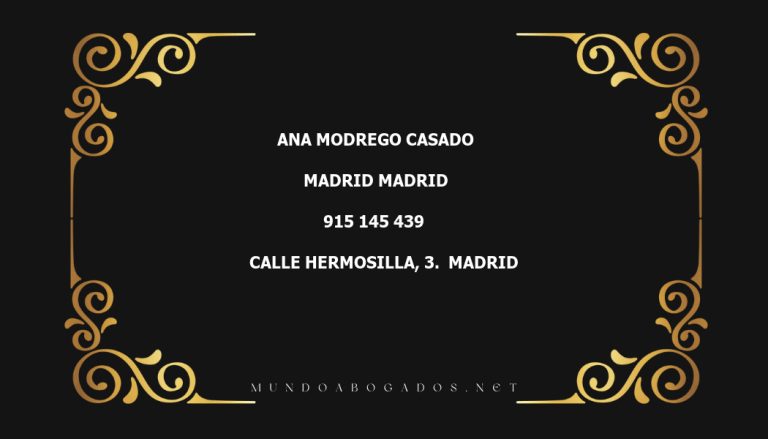 abogado Ana Modrego Casado en la localidad de Madrid