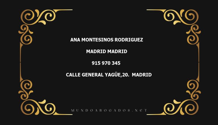 abogado Ana Montesinos Rodriguez en la localidad de Madrid