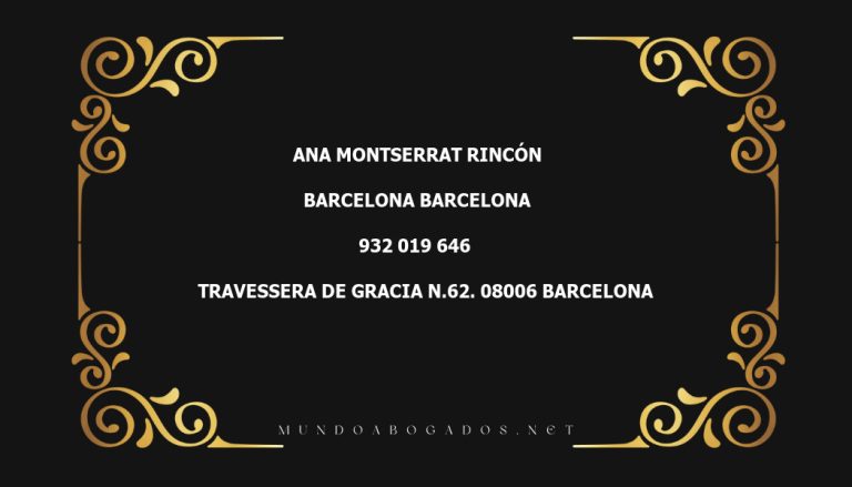 abogado Ana Montserrat Rincón en la localidad de Barcelona