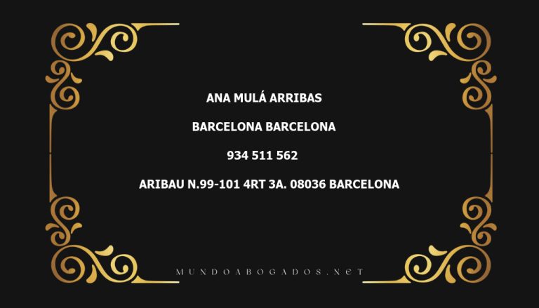 abogado Ana Mulá Arribas en la localidad de Barcelona