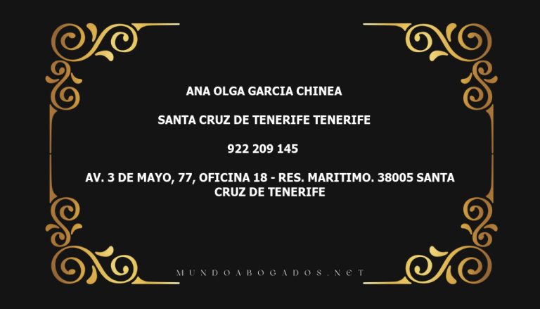 abogado Ana Olga Garcia Chinea en la localidad de Santa Cruz de Tenerife