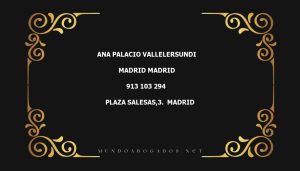 abogado Ana Palacio Vallelersundi en la localidad de Madrid