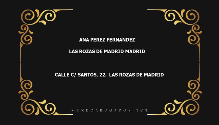 abogado Ana Perez Fernandez en la localidad de Las Rozas de Madrid