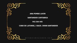 abogado Ana Pombo Lavin en la localidad de Santander