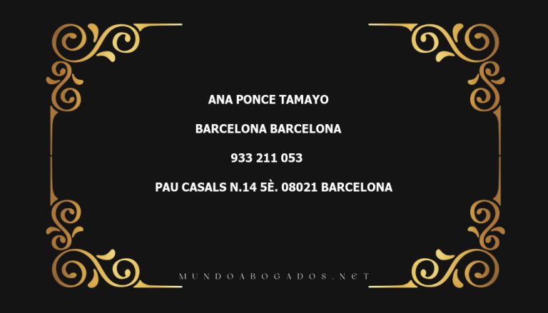 abogado Ana Ponce Tamayo en la localidad de Barcelona