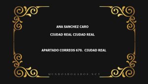 abogado Ana Sanchez Caro en la localidad de Ciudad Real