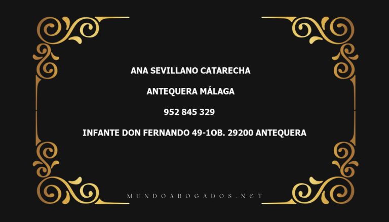 abogado Ana Sevillano Catarecha en la localidad de Antequera