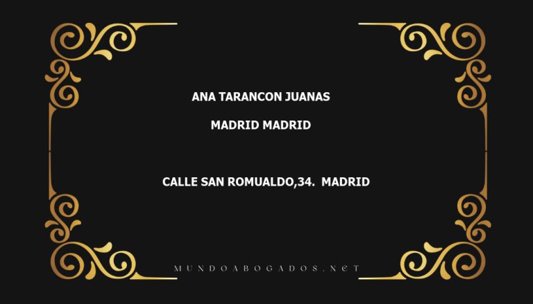 abogado Ana Tarancon Juanas en la localidad de Madrid