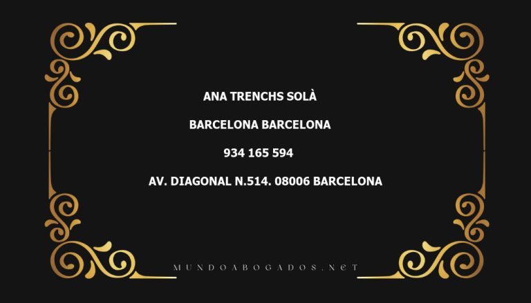 abogado Ana Trenchs Solà en la localidad de Barcelona