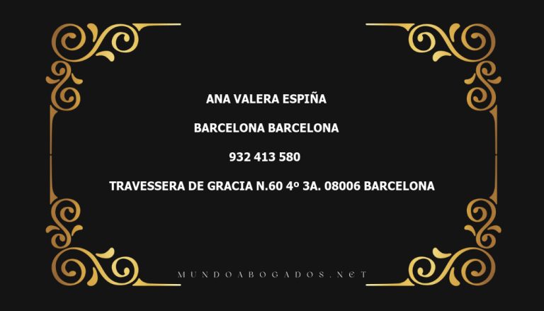 abogado Ana Valera Espiña en la localidad de Barcelona