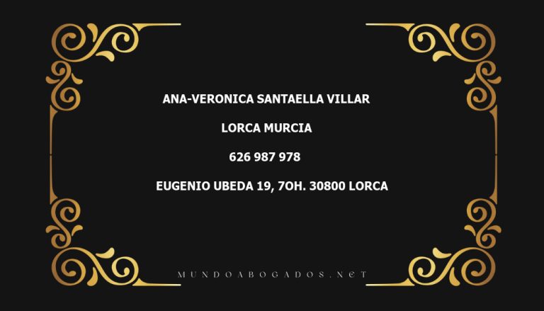 abogado Ana-Veronica Santaella Villar en la localidad de Lorca