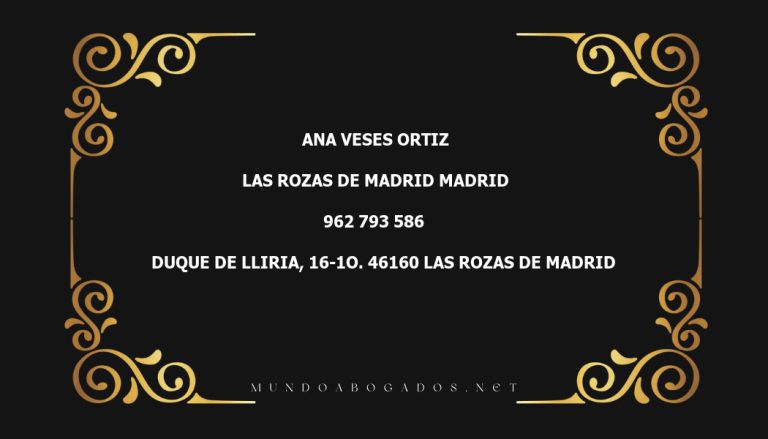 abogado Ana Veses Ortiz en la localidad de Las Rozas de Madrid