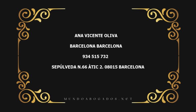 abogado Ana Vicente Oliva en la localidad de Barcelona