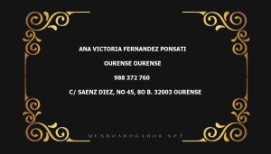 abogado Ana Victoria Fernandez Ponsati en la localidad de Ourense