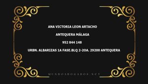 abogado Ana Victoria Leon Artacho en la localidad de Antequera