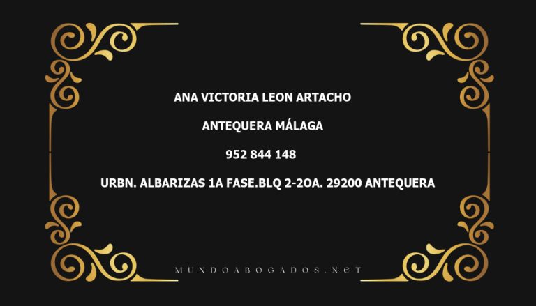 abogado Ana Victoria Leon Artacho en la localidad de Antequera