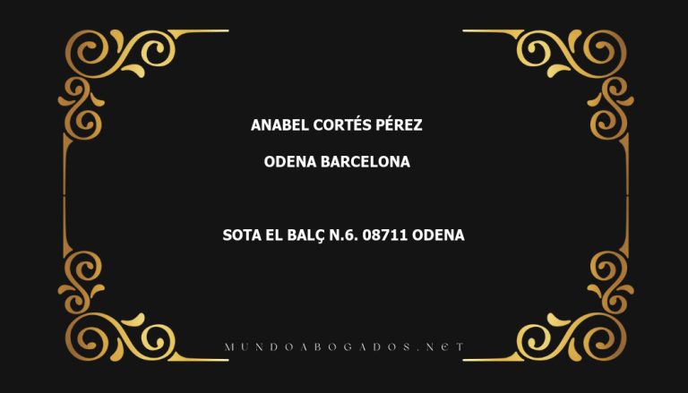 abogado Anabel Cortés Pérez en la localidad de Odena