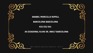 abogado Anabel Morcillo Ripoll en la localidad de Barcelona