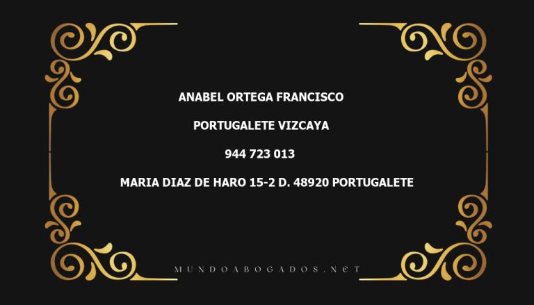 abogado Anabel Ortega Francisco en la localidad de Portugalete