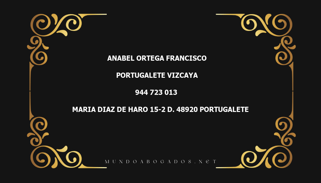 abogado Anabel Ortega Francisco en la localidad de Portugalete