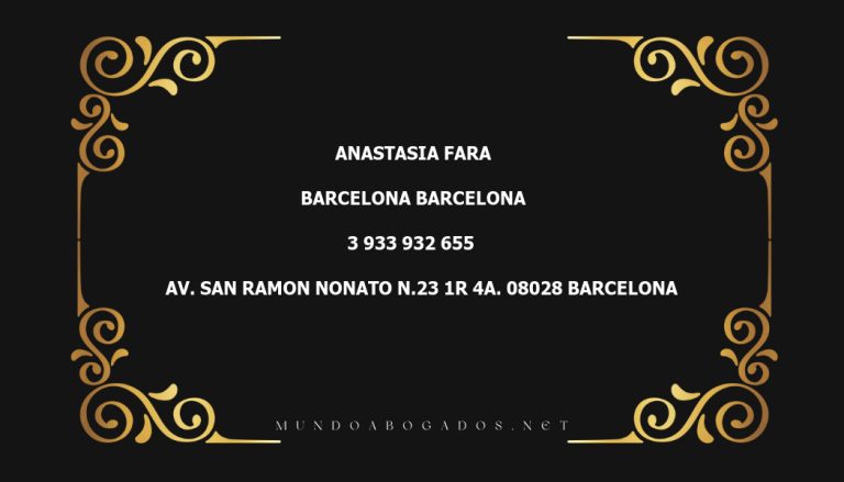 abogado Anastasia Fara en la localidad de Barcelona