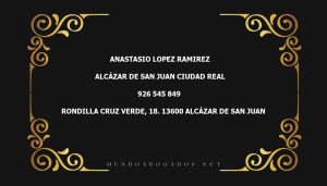 abogado Anastasio Lopez Ramirez en la localidad de Alcázar de San Juan