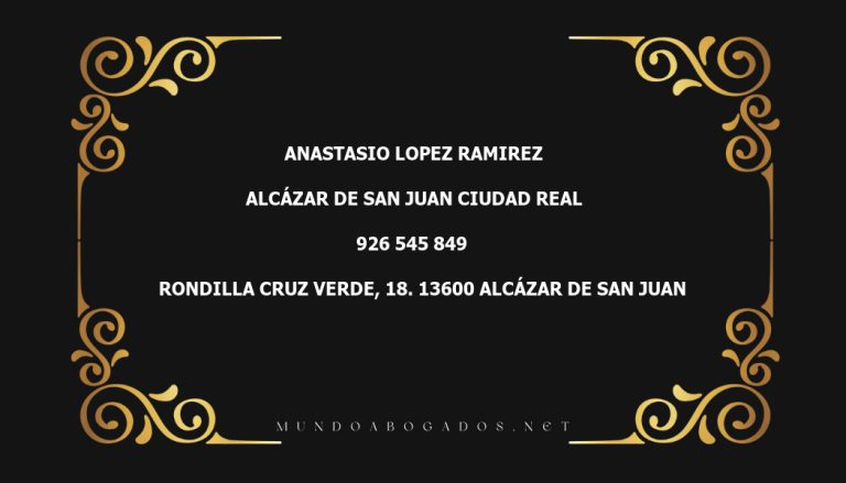 abogado Anastasio Lopez Ramirez en la localidad de Alcázar de San Juan