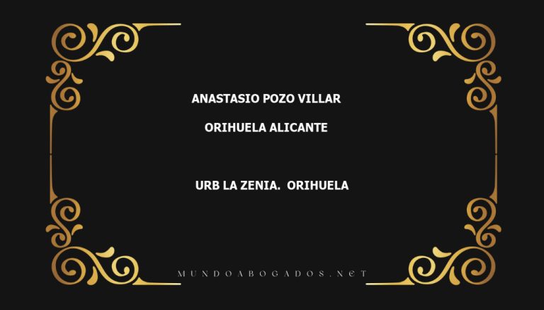 abogado Anastasio Pozo Villar en la localidad de Orihuela