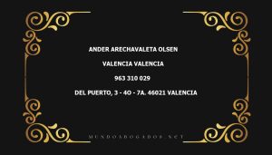 abogado Ander Arechavaleta Olsen en la localidad de Valencia