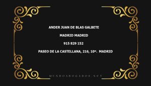 abogado Ander Juan De Blas Galbete en la localidad de Madrid