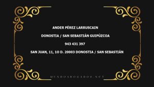 abogado Ander Pérez Larruscain en la localidad de Donostia / San Sebastián