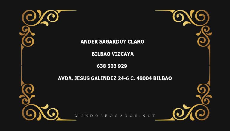 abogado Ander Sagarduy Claro en la localidad de Bilbao