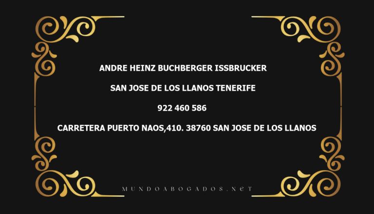 abogado Andre Heinz Buchberger Issbrucker en la localidad de San Jose de Los Llanos