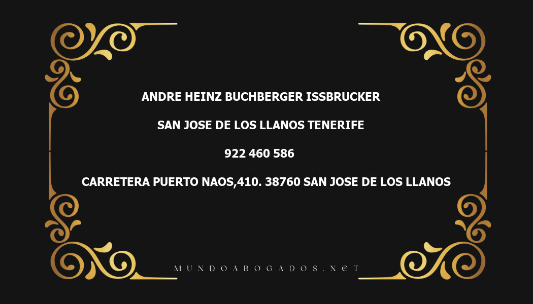 abogado Andre Heinz Buchberger Issbrucker en la localidad de San Jose de Los Llanos