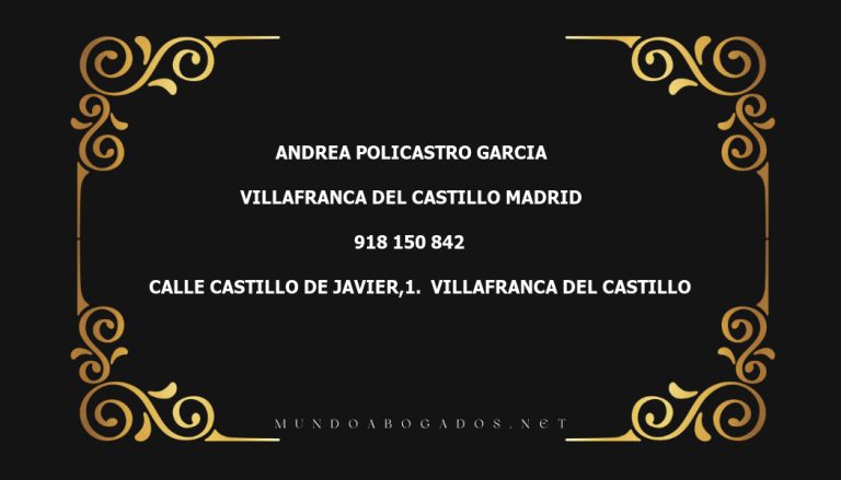 abogado Andrea Policastro Garcia en la localidad de Villafranca del Castillo