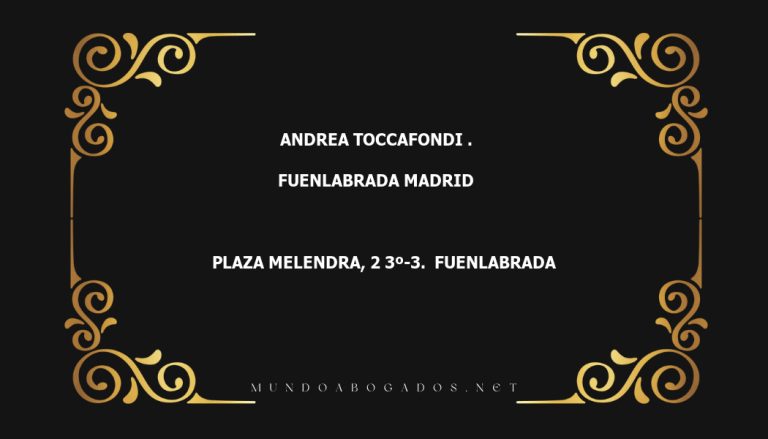 abogado Andrea Toccafondi . en la localidad de Fuenlabrada