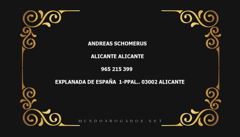 abogado Andreas Schomerus en la localidad de Alicante