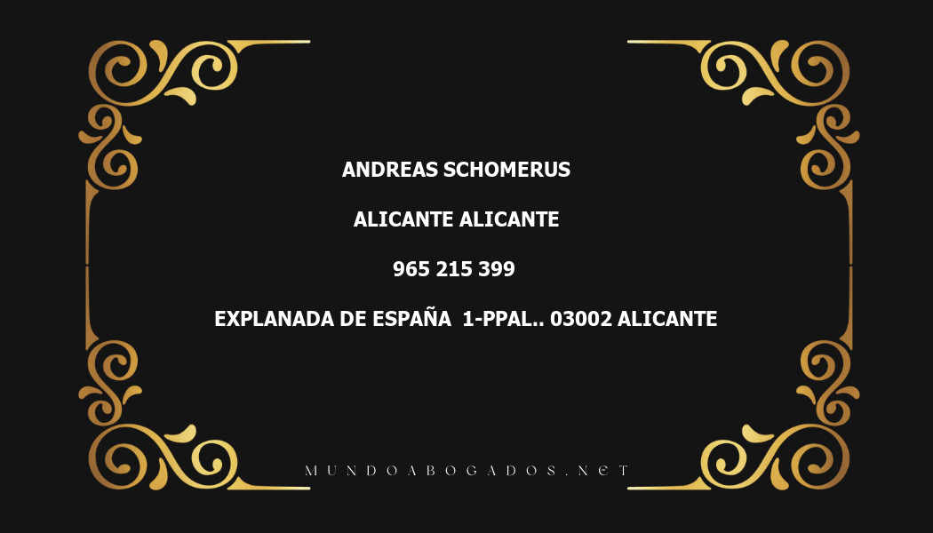 abogado Andreas Schomerus en la localidad de Alicante