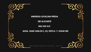 abogado Andreea Catalina Preda en la localidad de Ibi