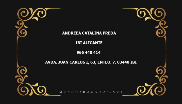 abogado Andreea Catalina Preda en la localidad de Ibi