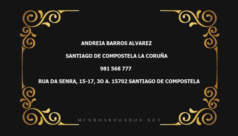 abogado Andreia Barros Alvarez en la localidad de Santiago de Compostela